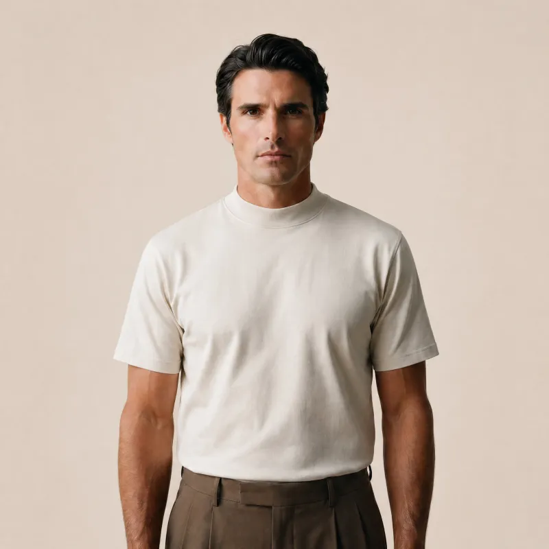 Cumulus Mockneck T-Shirt - Bone made by Sene