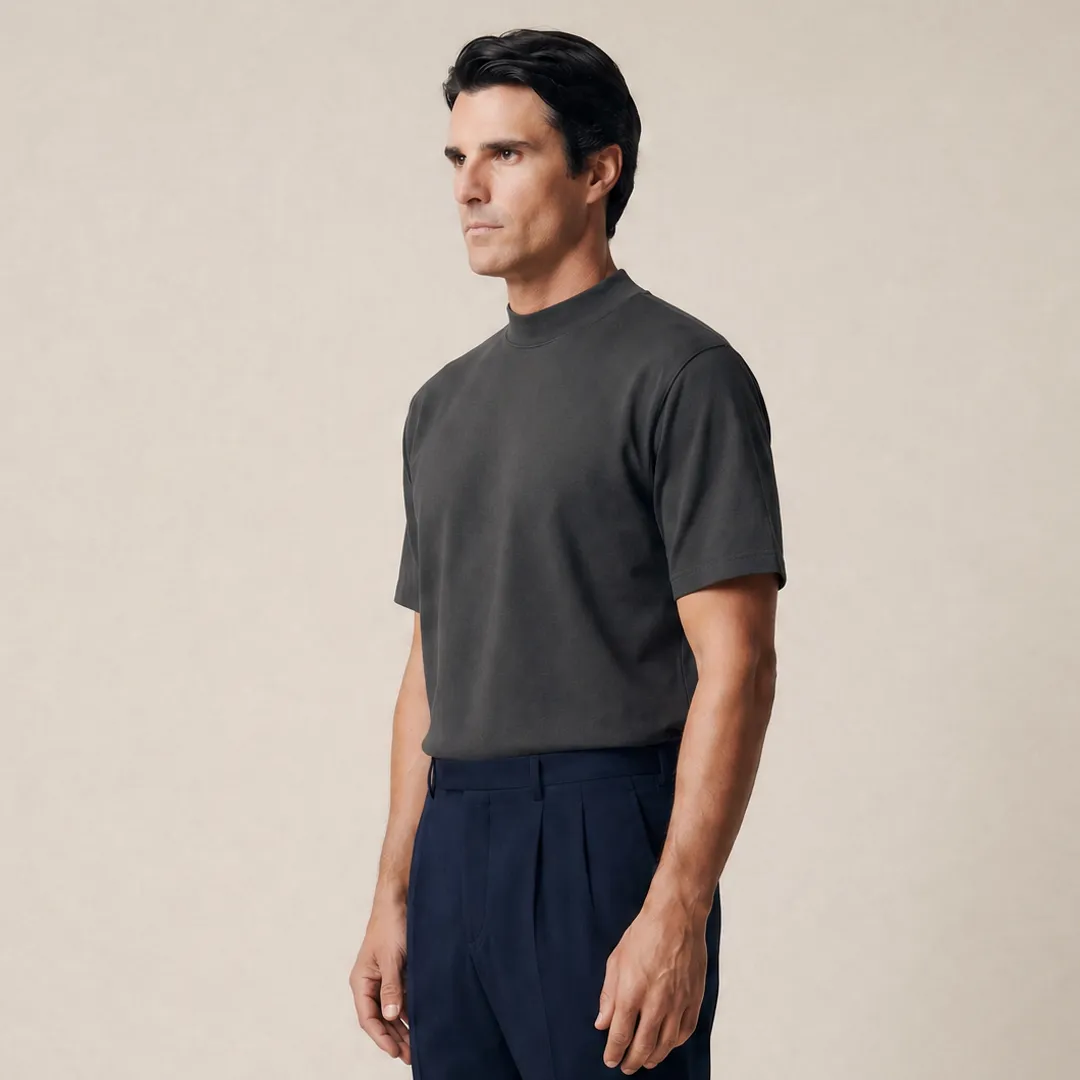 Cumulus Mockneck T-Shirt - Smoke sold by Sene