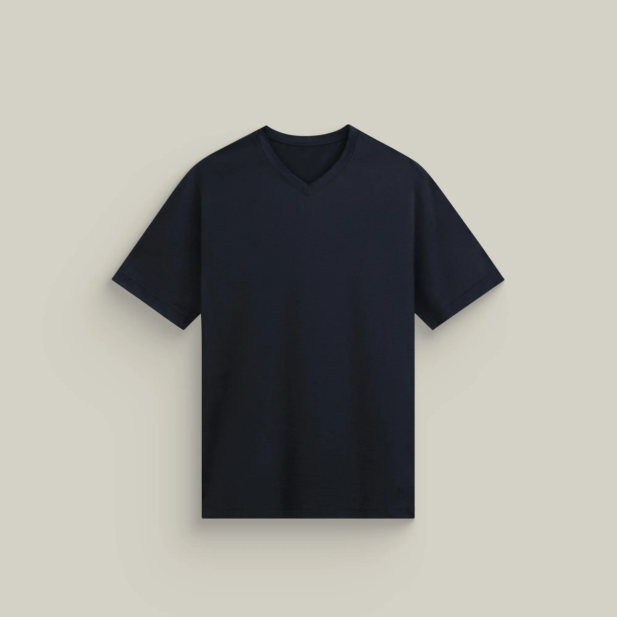 Merino Wool V-Neck T-Shirt - Dark Navy sold by Sene product image thumbnail 2