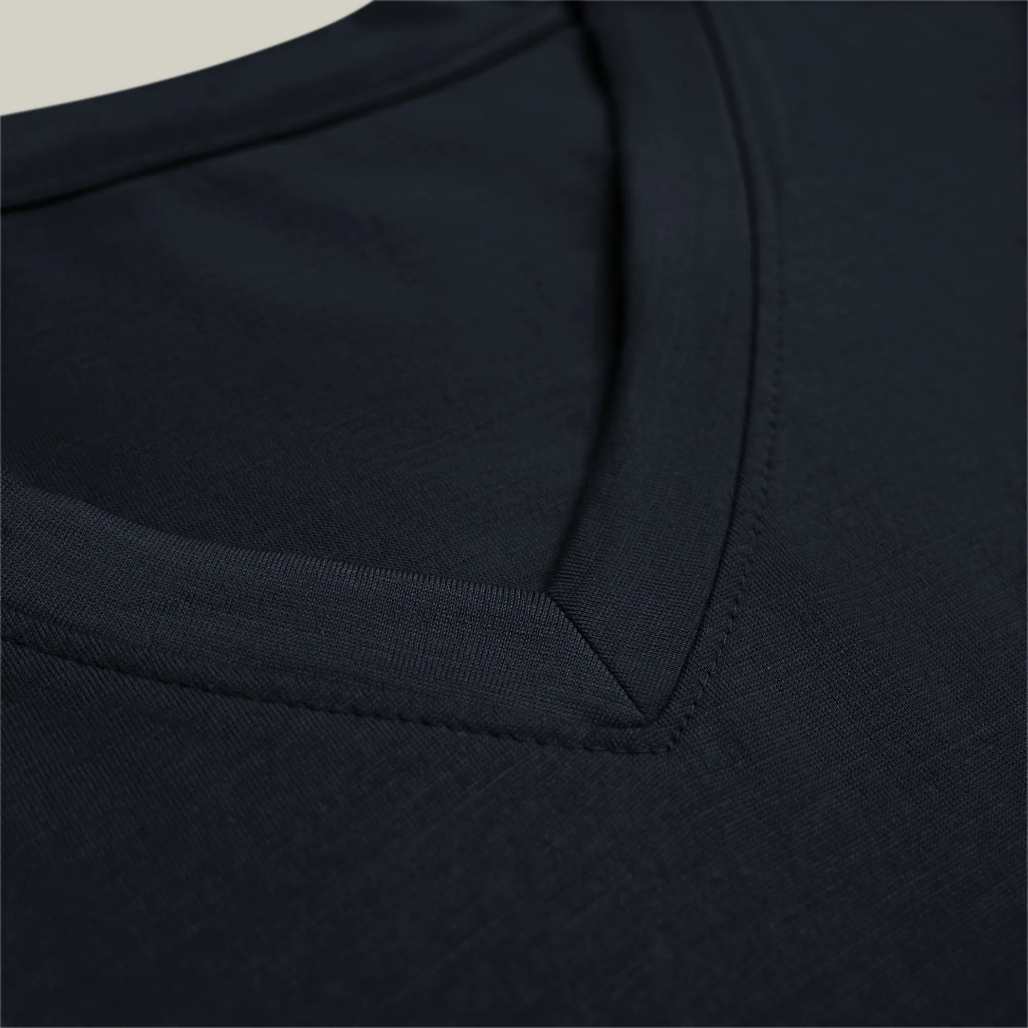 Merino Wool V-Neck T-Shirt - Dark Navy sold by Sene product image thumbnail 4