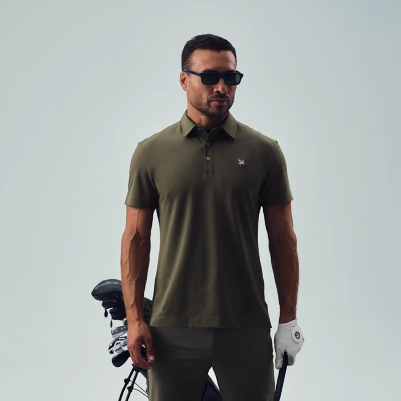 Stretch Pique Polo - Olive made by Sene