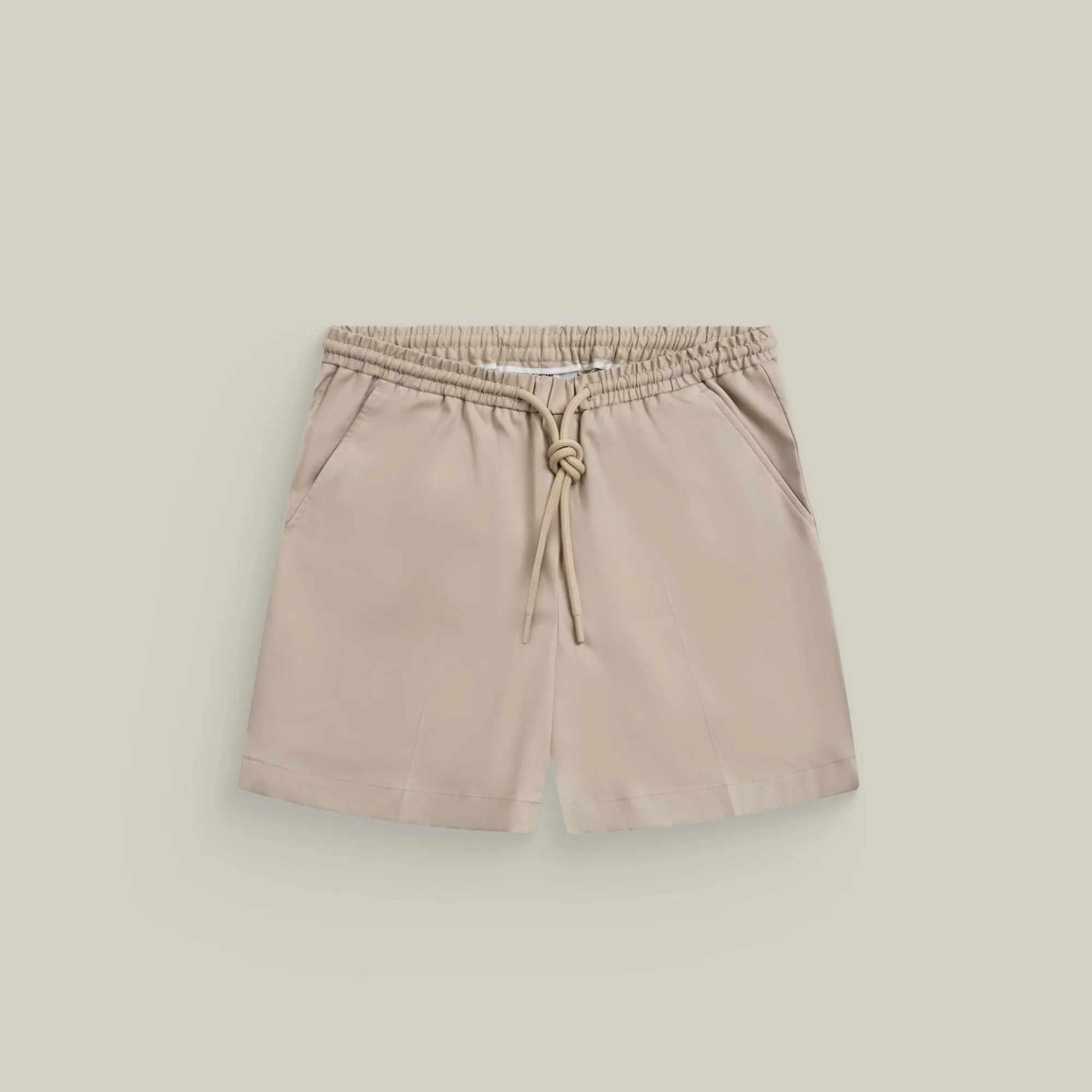 Stretch Cotton Drawstring Shorts - Flat White sold by Sene