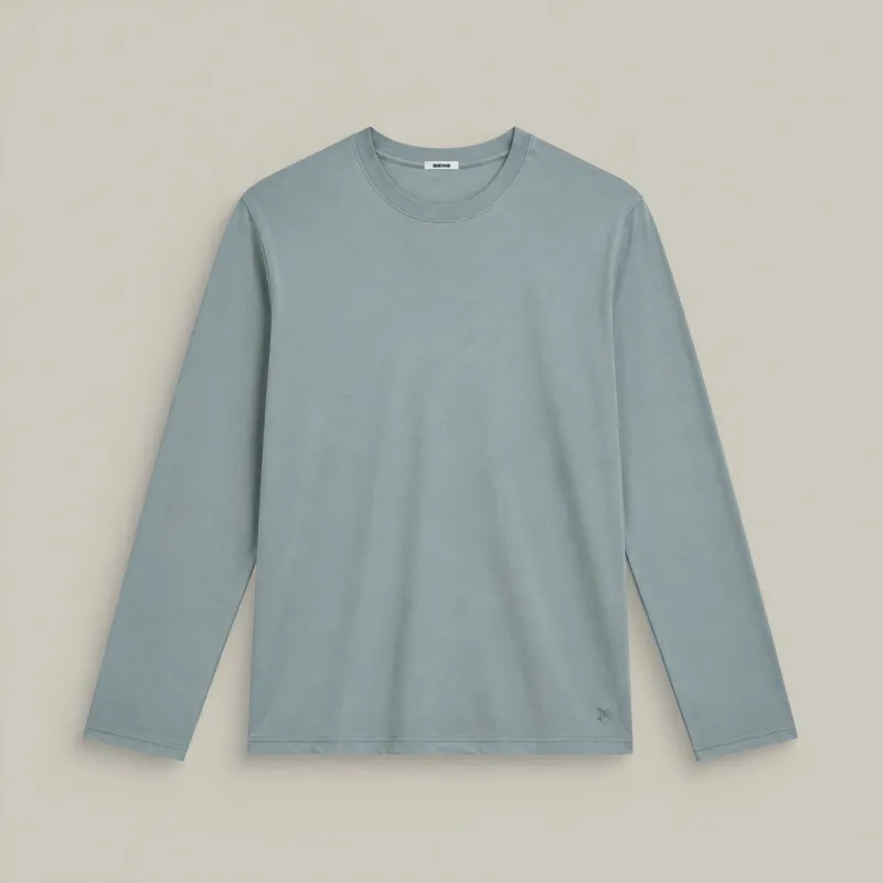 Pima Reserve Long Sleeve T-Shirt - Steel made by Sene