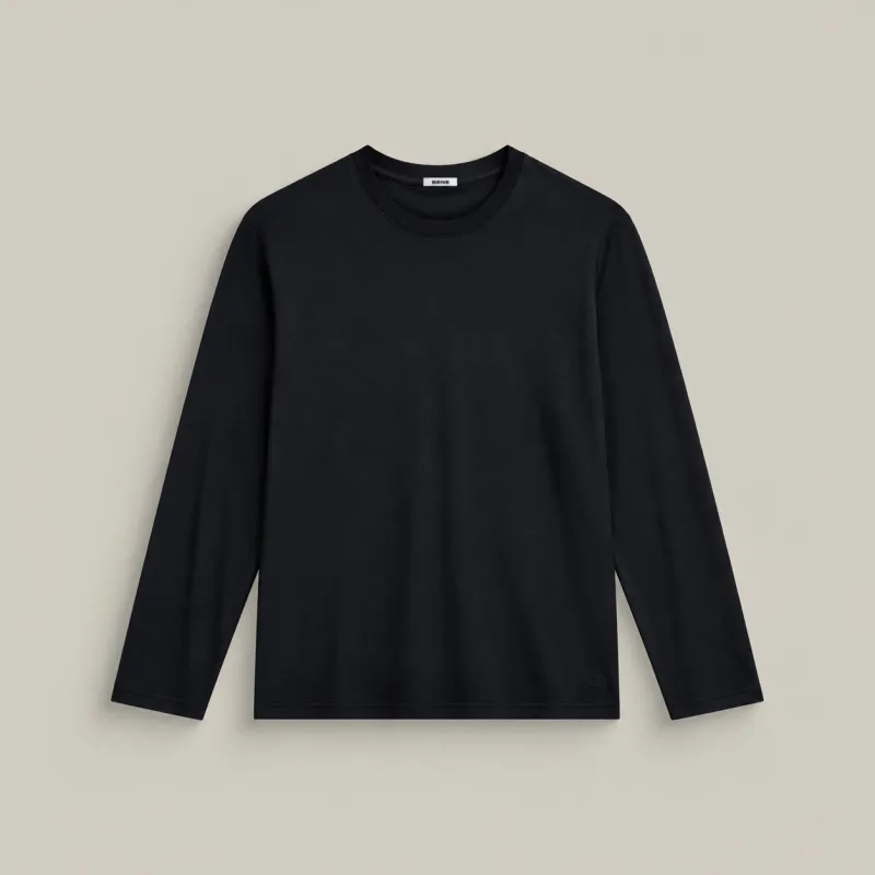 Pima Reserve Long Sleeve T-Shirt - Black made by Sene