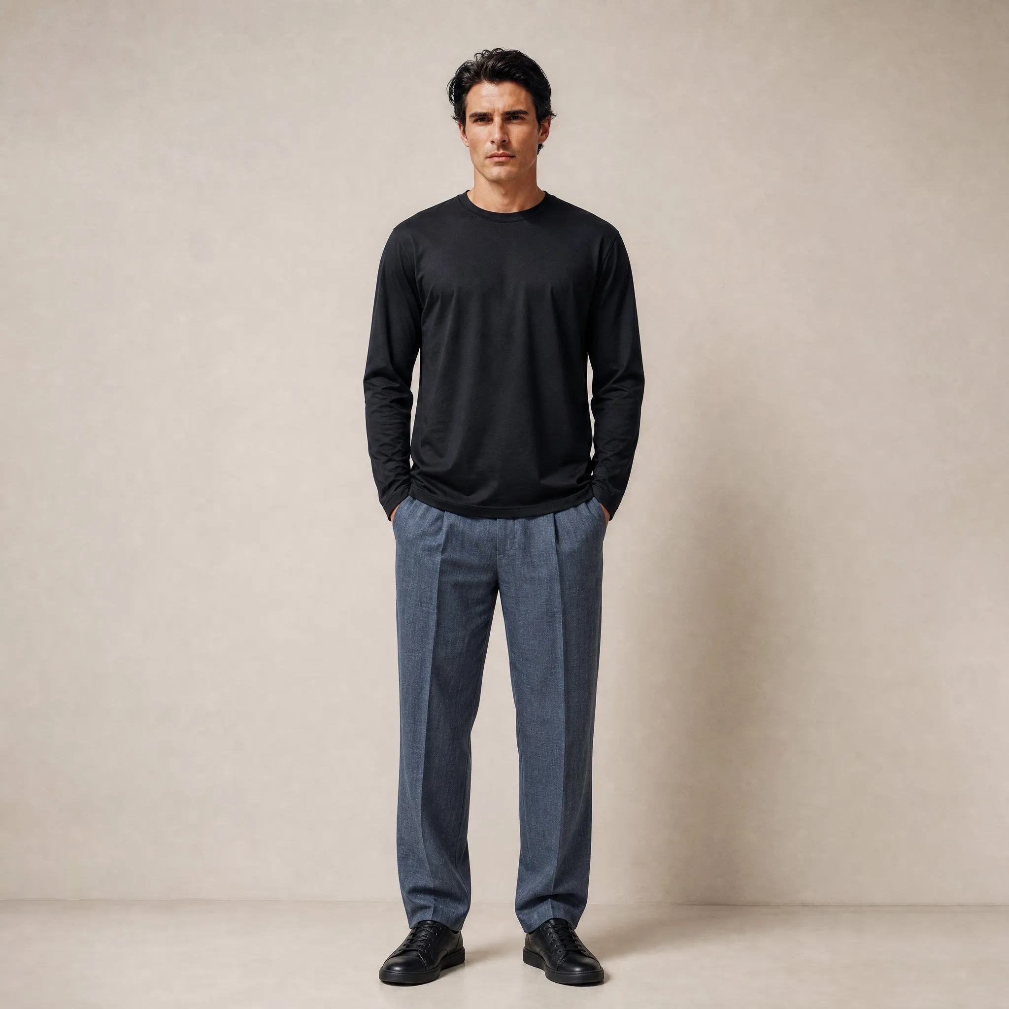 Pima Reserve Long Sleeve T-Shirt - Black sold by Sene product image thumbnail 5