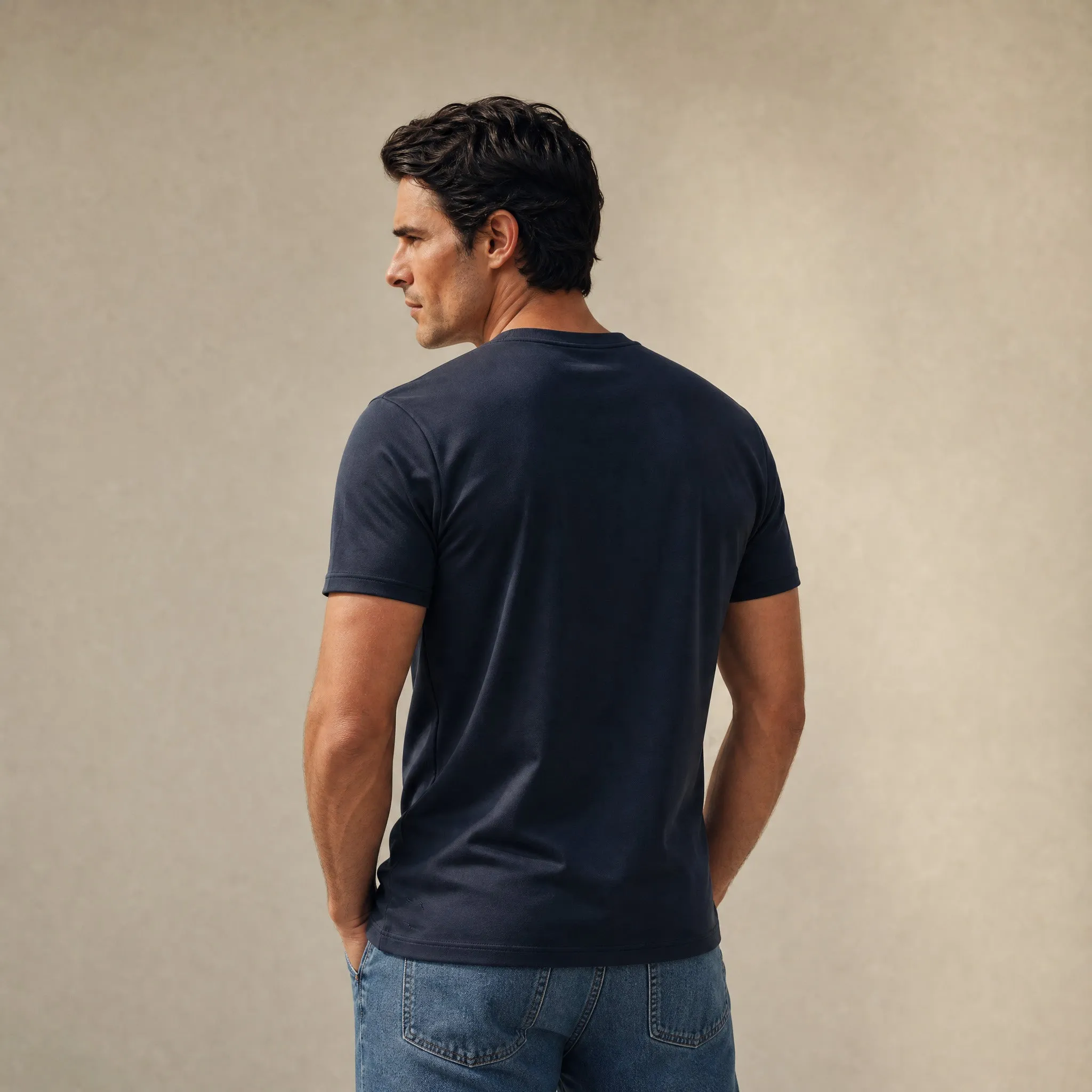 Pima Reserve Crew Pocket T-Shirt - Navy sold by Sene product image thumbnail 4
