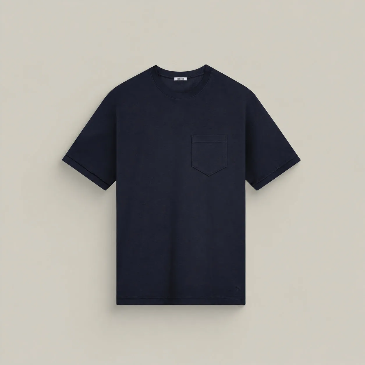 Pima Reserve Crew Pocket T-Shirt - Navy sold by Sene