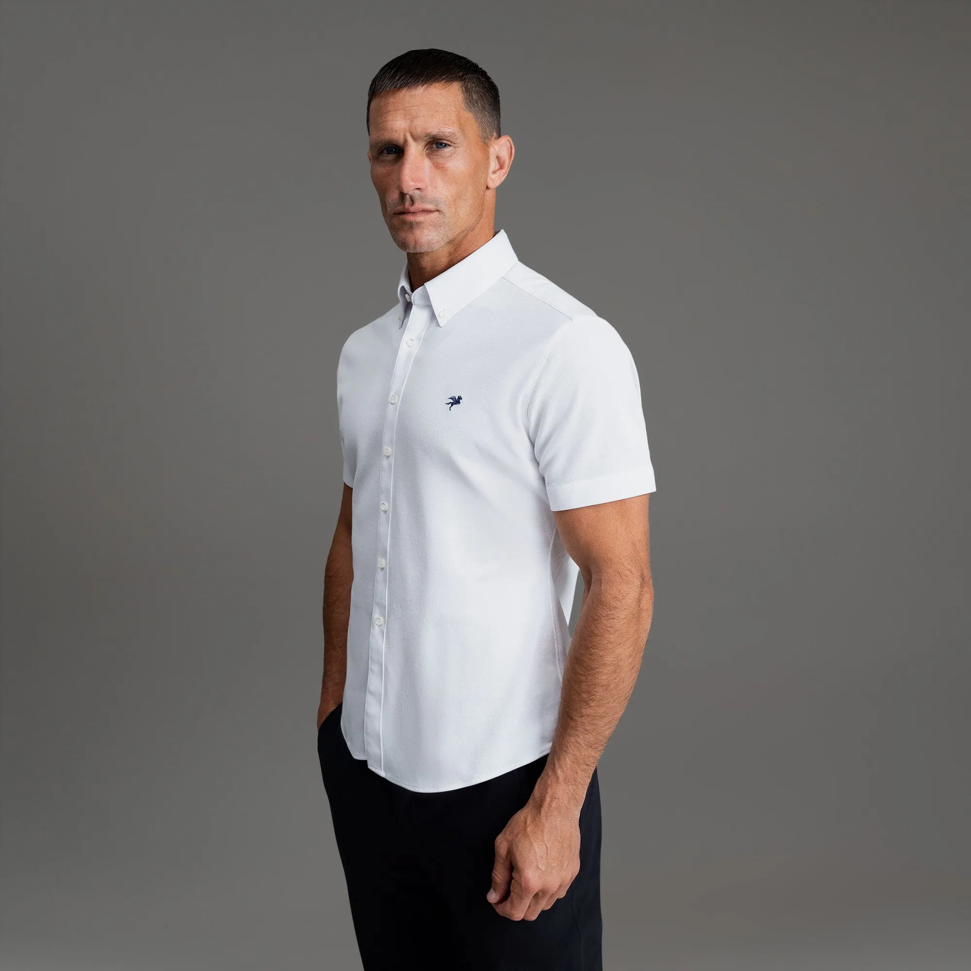Stretch Oxford Short Sleeve Shirt sold by Sene product image thumbnail 5