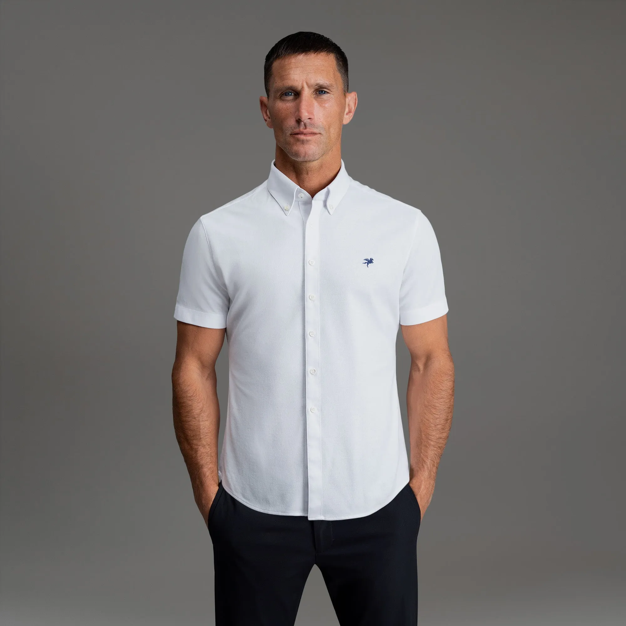 Stretch Oxford Short Sleeve Shirt sold by Sene