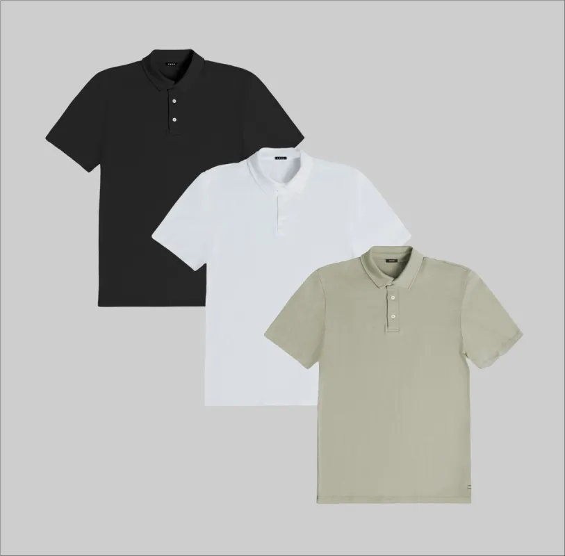 The Neutral Cloud Polo 3-Pack sold by Sene