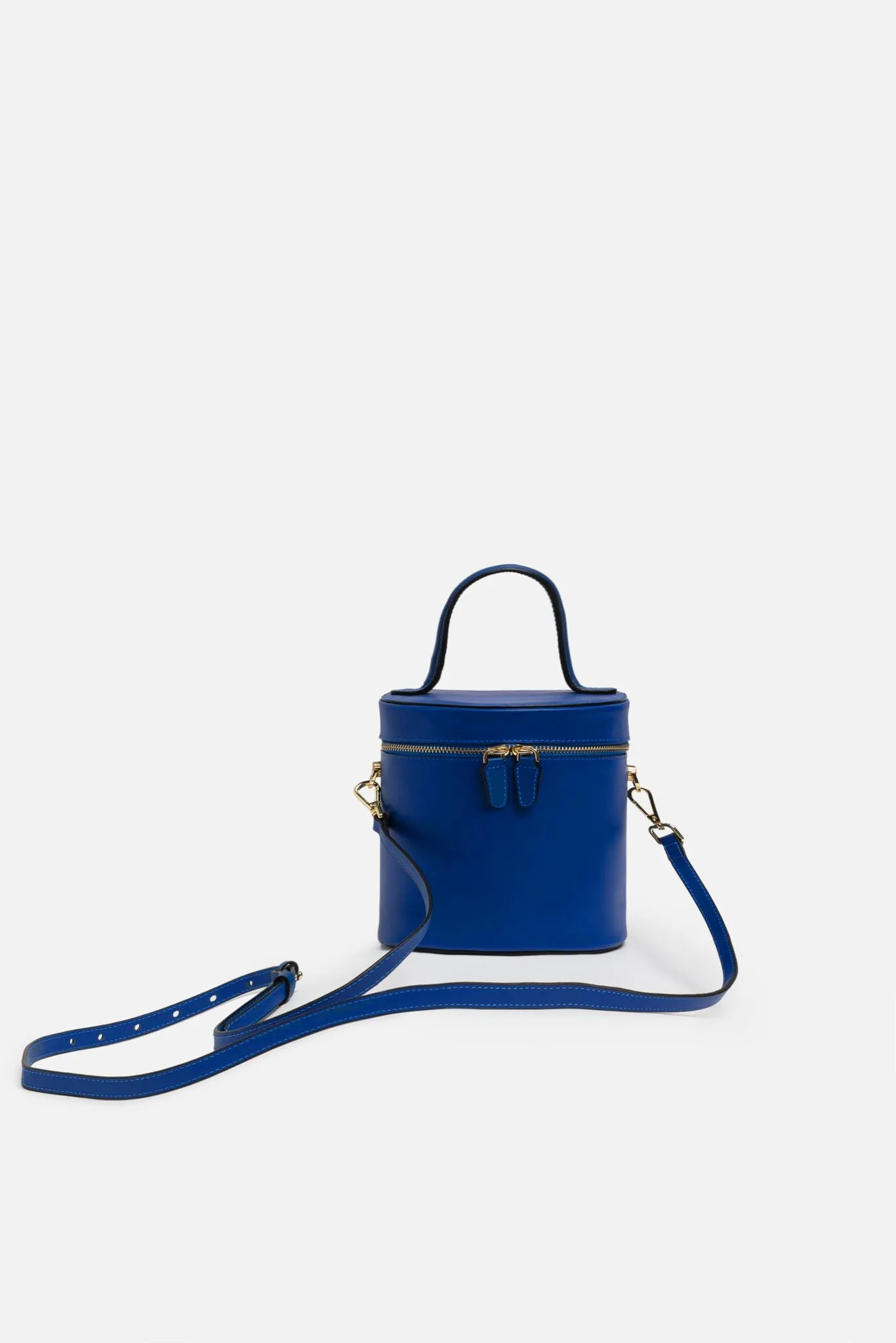 Petite NOLA Bucket Leather Bag in Regal Royal Blue sold by Silver & Riley