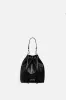 Madison Drawstring Leather Bucket Bag in Black sold by Silver & Riley