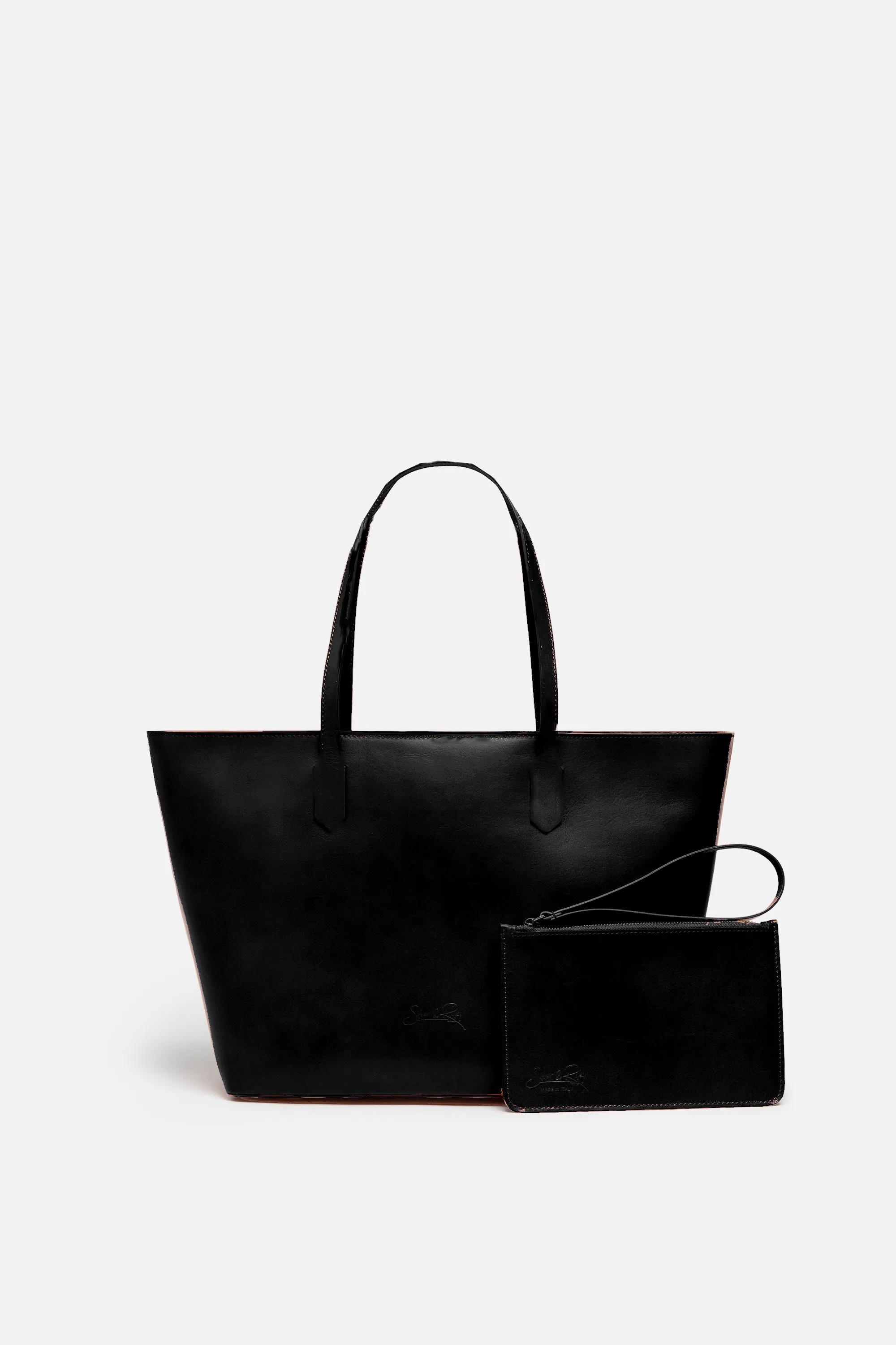 Manila All Purpose Large Carryall Leather Tote Bag in Black sold by Silver & Riley