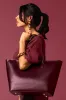 Manila All Purpose Large Carryall Leather Tote Bag in Dark Burgundy sold by Silver & Riley