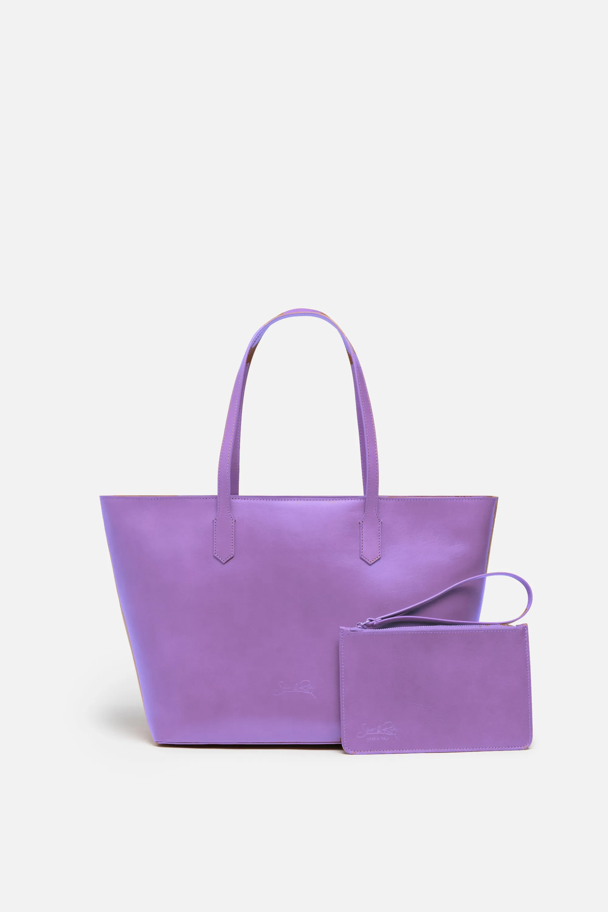 Manila All Purpose Large Carryall Leather Tote Bag in Lilac sold by Silver & Riley