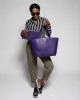 Manila All Purpose Large Carryall Leather Tote Bag in Purple sold by Silver & Riley