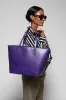 Manila All Purpose Large Carryall Leather Tote Bag in Purple sold by Silver & Riley