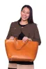 Manila All Purpose Large Carryall Leather Tote Bag in Camel Brown sold by Silver & Riley