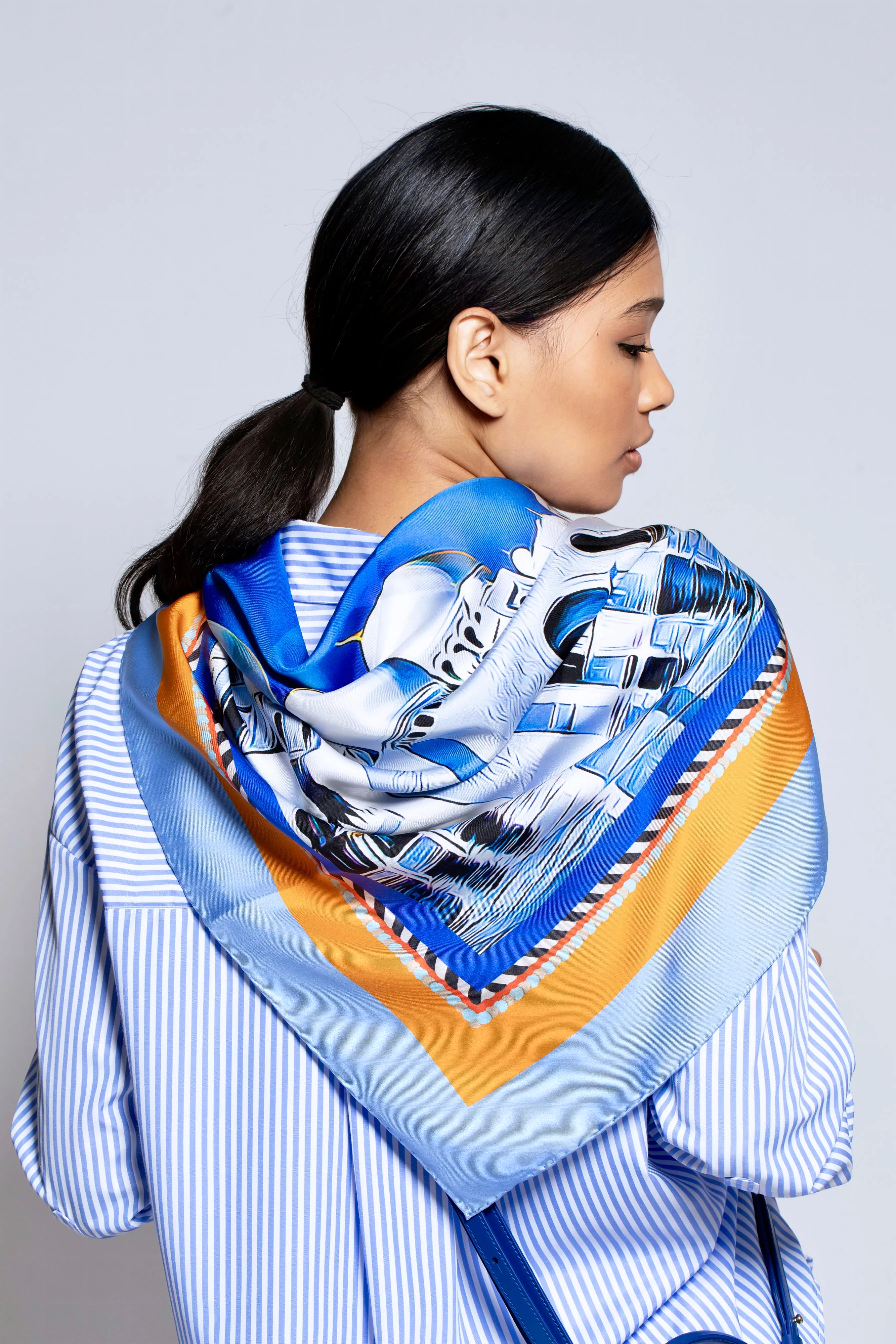 Silks - Abu Dhabi Azure Scarf - 90 sold by Silver & Riley product image thumbnail 2