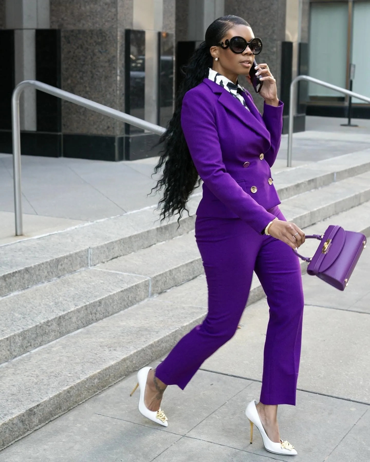 Petite New Yorker Bag in Midtown in Purple - Gold Hardware sold by Silver & Riley product image thumbnail 3