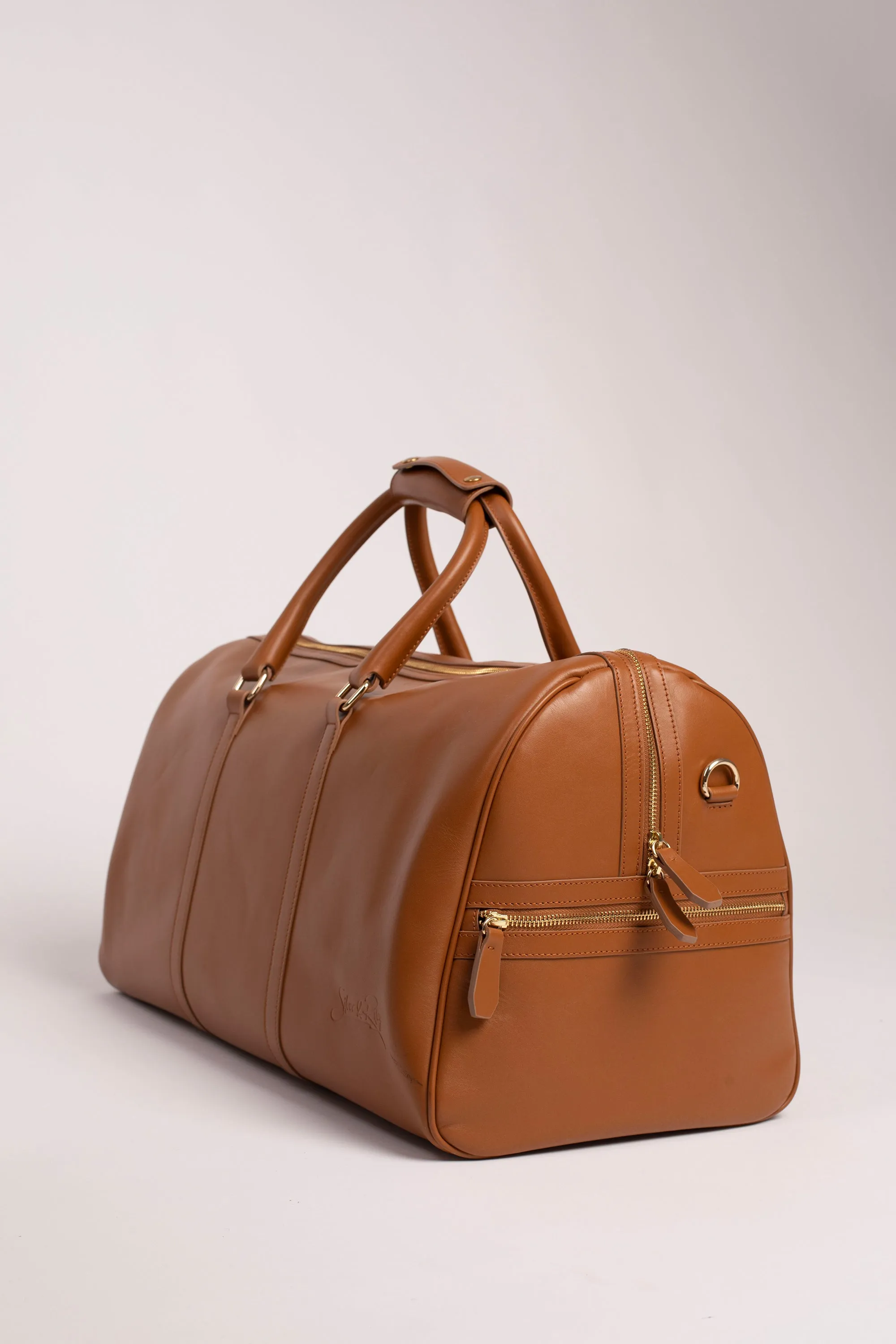 Beverly Hills Carryall Duffle Leather Bag in Camel Brown - WAITLIST sold by Silver & Riley product image thumbnail 3