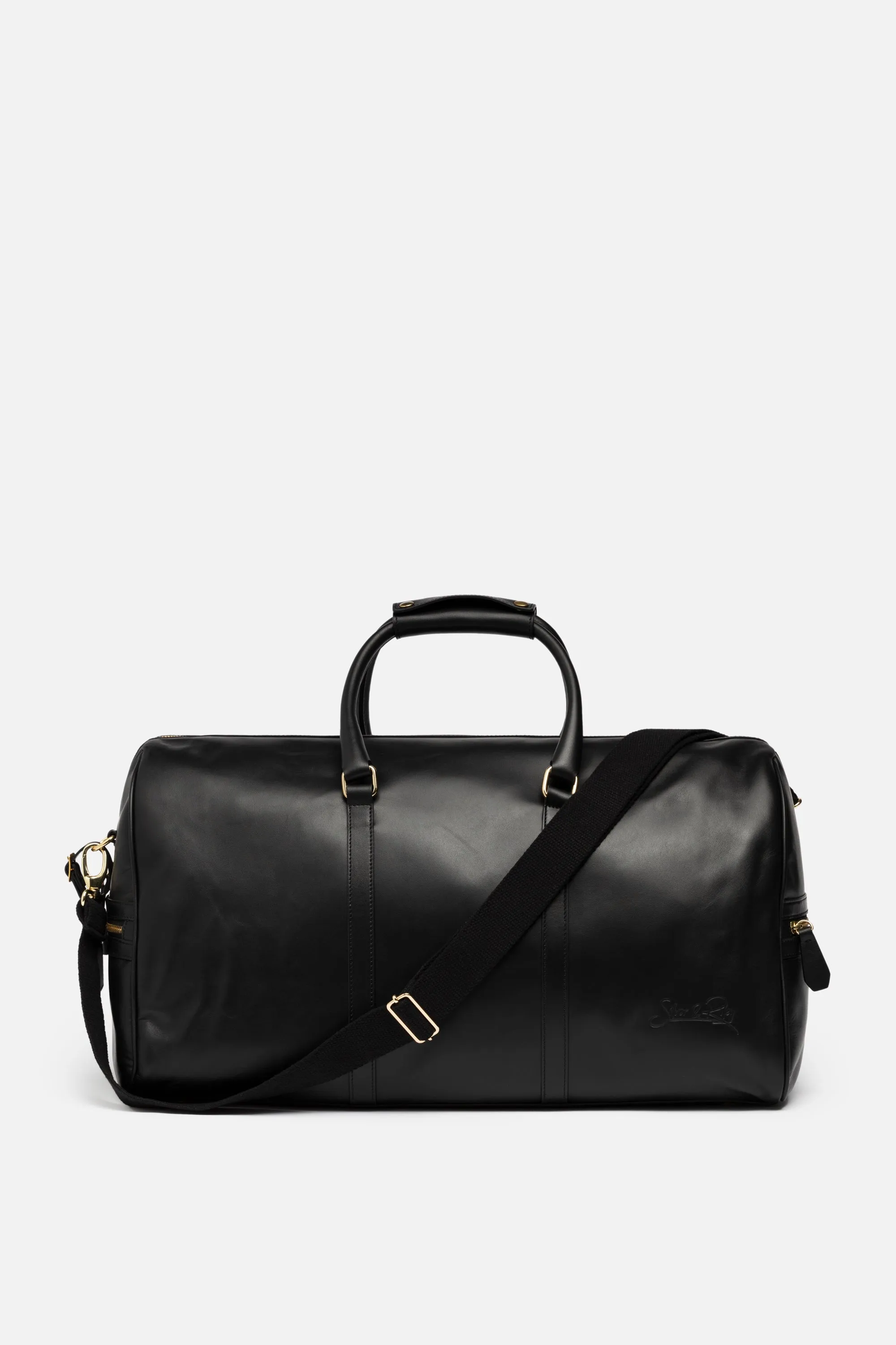 Beverly Hills Carryall Duffle Leather Bag in Black sold by Silver & Riley