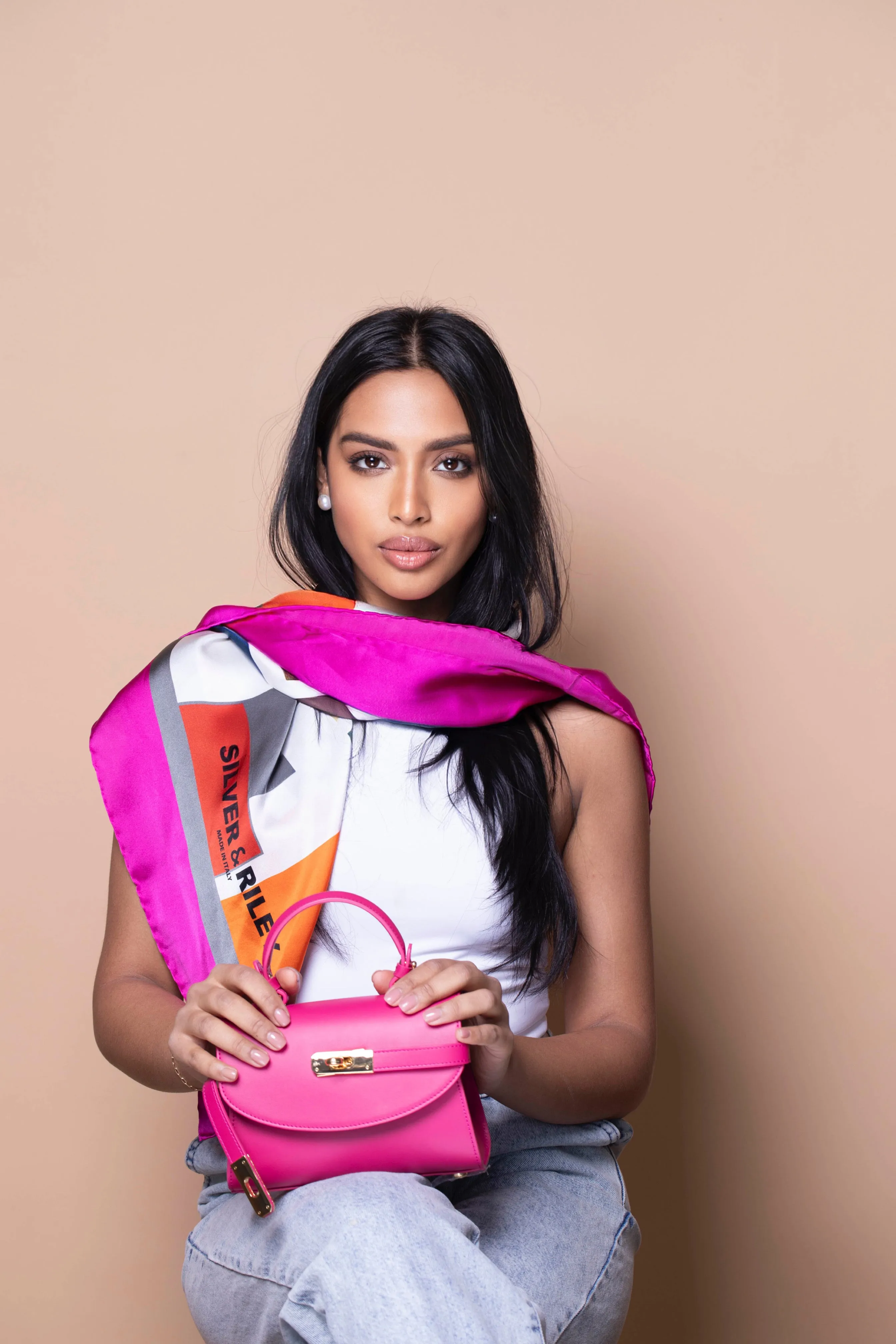 Silks - Bangkok Blossom Scarf - 90 sold by Silver & Riley product image thumbnail 4