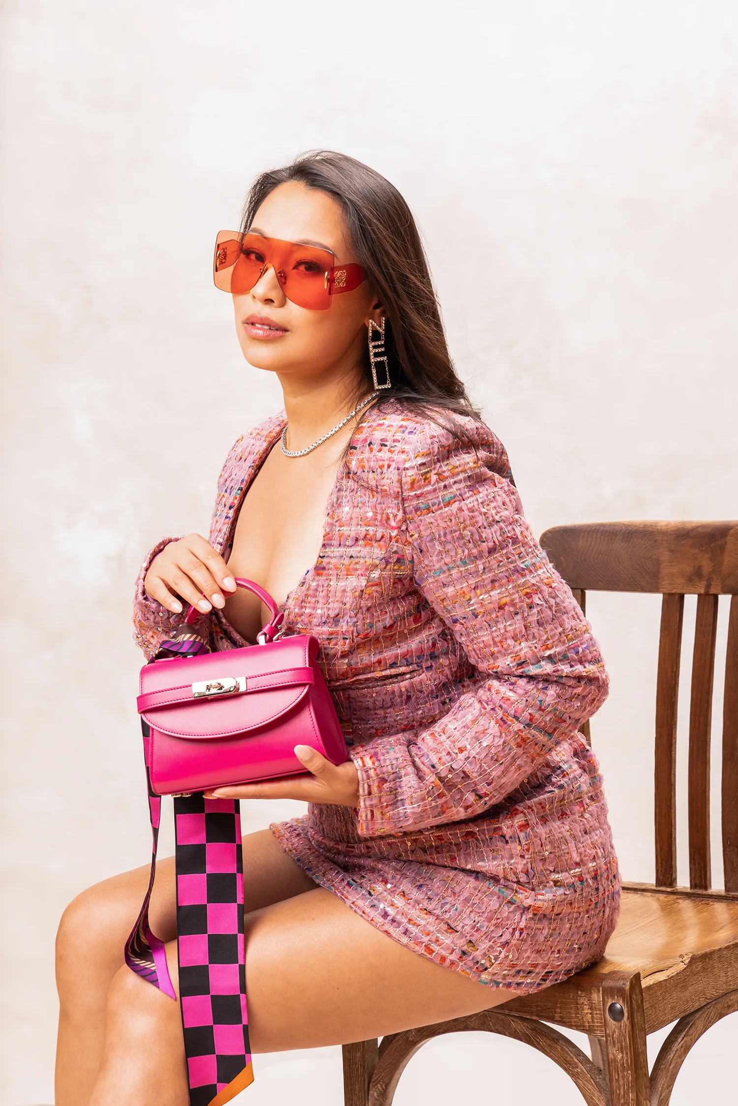 Petite New Yorker Bag in Battery Pink City - Gold Hardware sold by Silver & Riley product image thumbnail 3