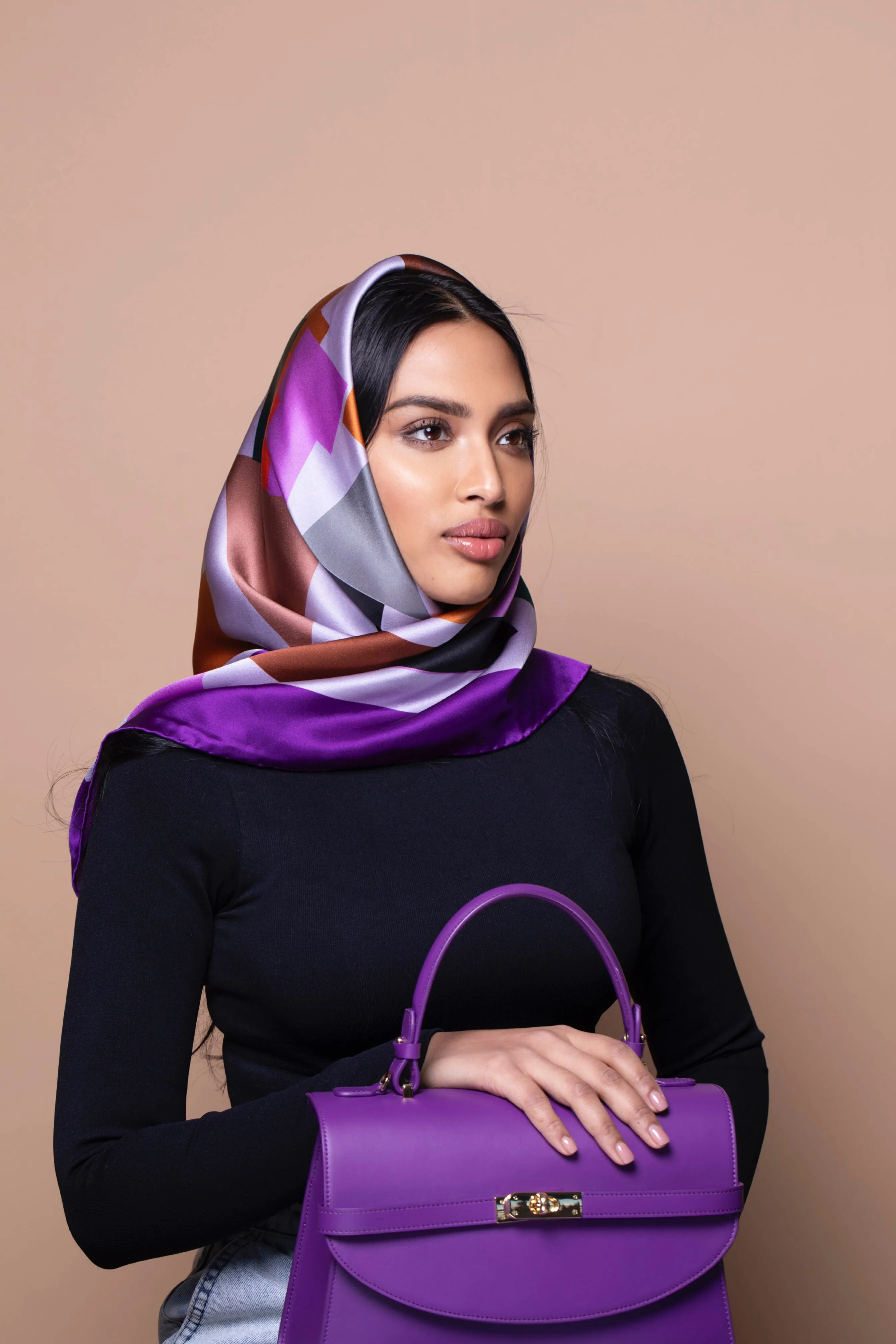 Classic New Yorker Bag in Midtown in Purple - Gold Hardware sold by Silver & Riley product image thumbnail 5