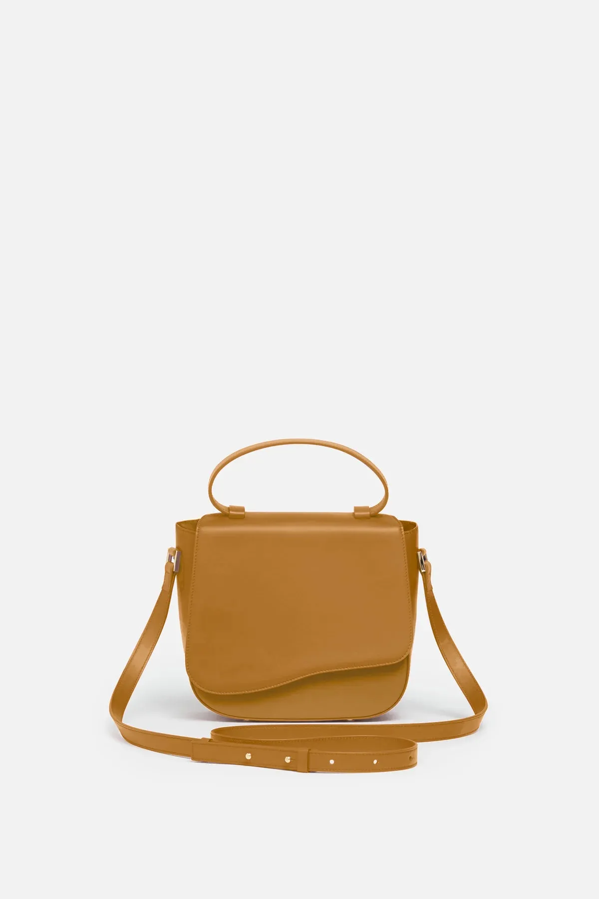 Milan Crossbody Leather Bag in Camel sold by Silver & Riley