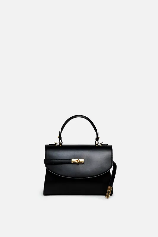 Classic New Yorker Bag in Astoria Noir Black - Gold Hardware sold by Silver & Riley
