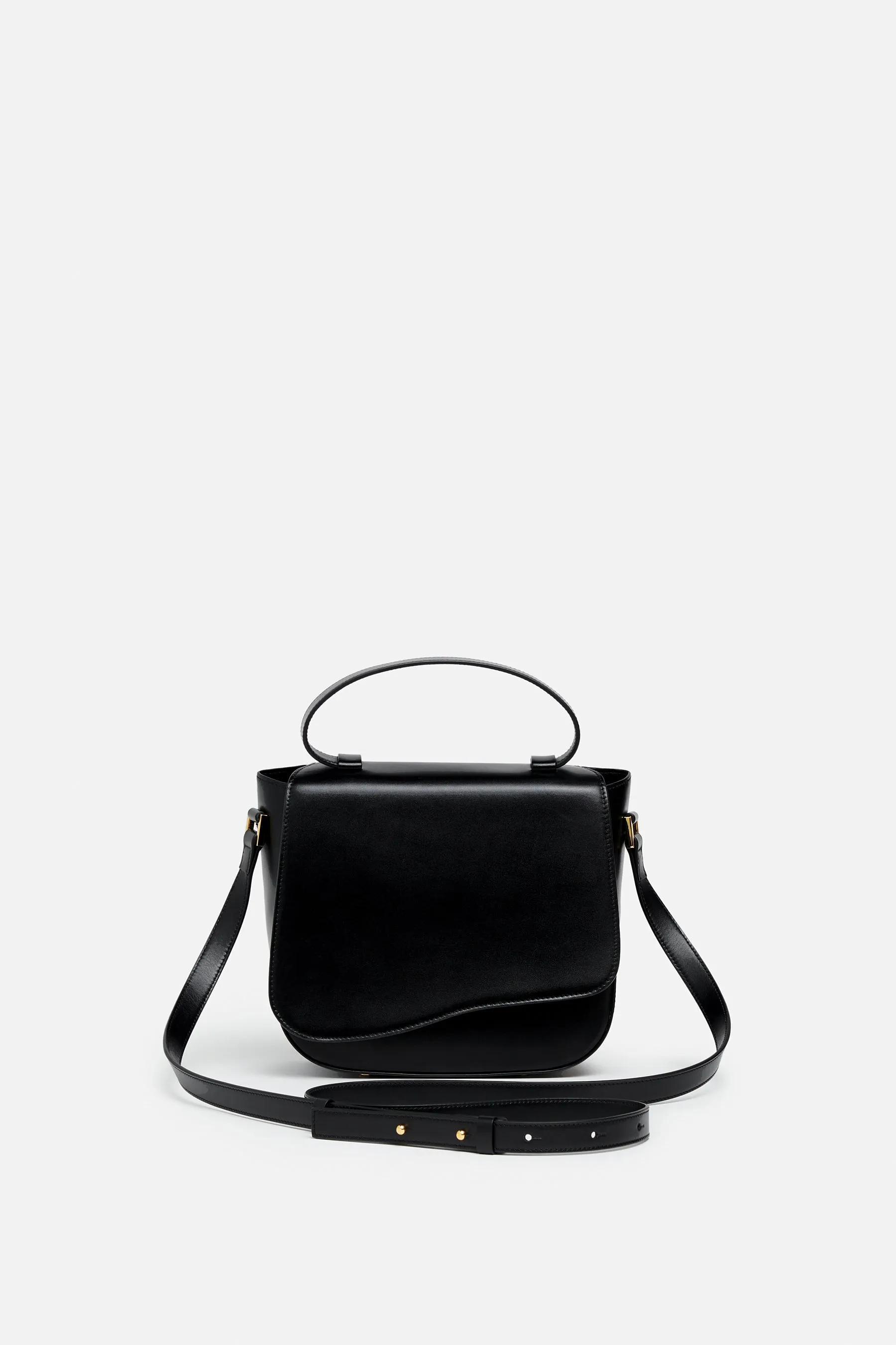 Milan Crossbody Leather Bag in Noir sold by Silver & Riley