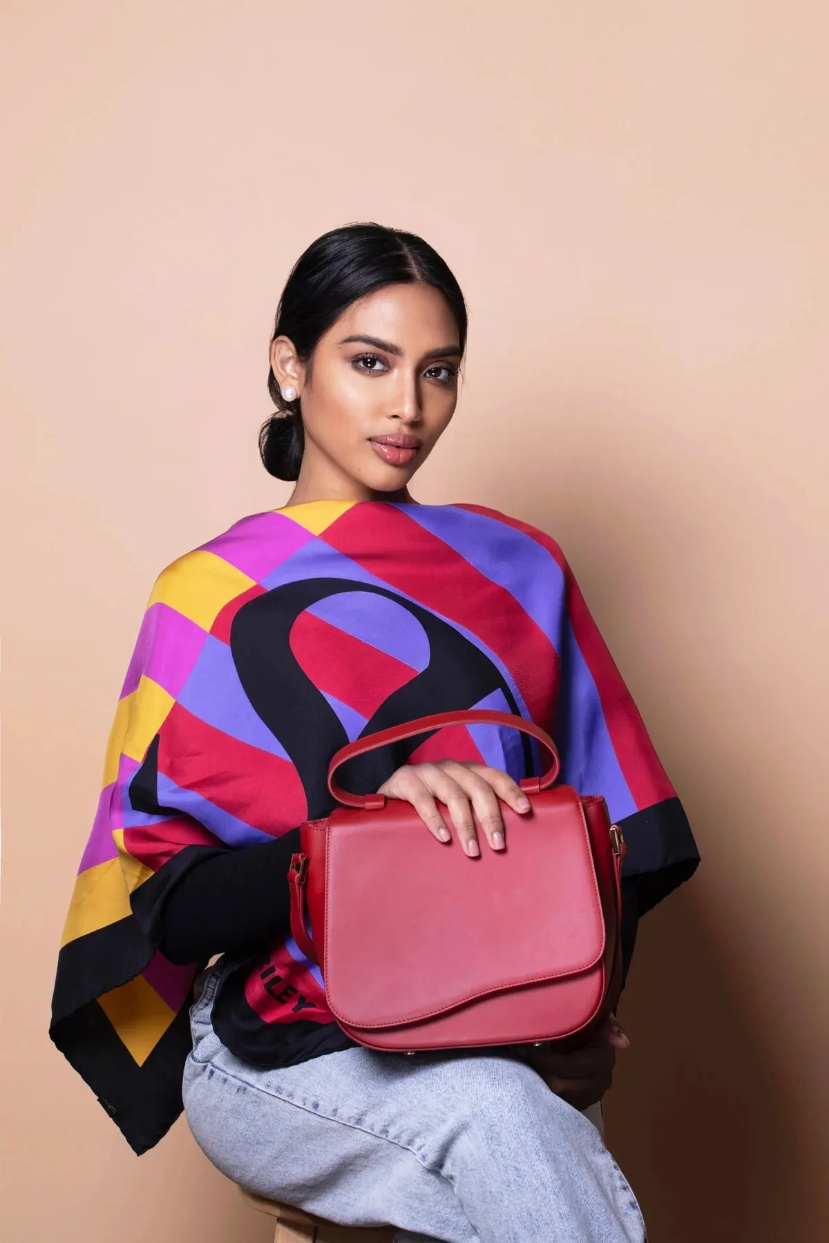 Milan Crossbody Leather Bag in Scarlet Red sold by Silver & Riley product image thumbnail 5