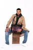 Geneva Leather Messenger Bag with handle in Wine Purple sold by Silver & Riley