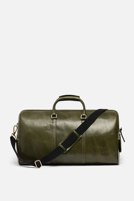 Beverly Hills Carryall Duffle Leather Bag in Rustic Green - WAITLIST sold by Silver & Riley