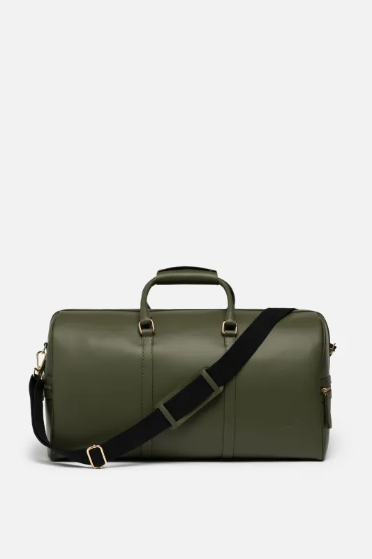 Beverly Hills Carryall Duffle Leather Bag in Olive Green sold by Silver & Riley