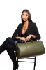 Beverly Hills Carryall Duffle Leather Bag in Olive Green sold by Silver & Riley