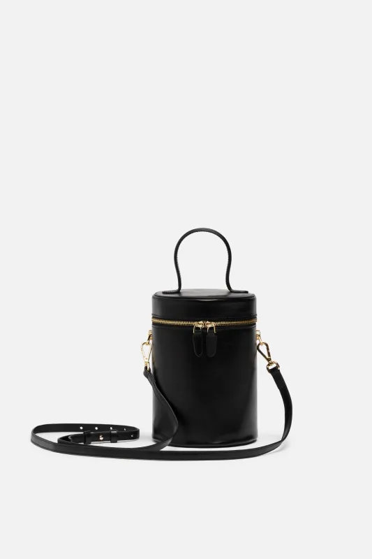 NOLA Bucket Leather Bag in Black sold by Silver & Riley