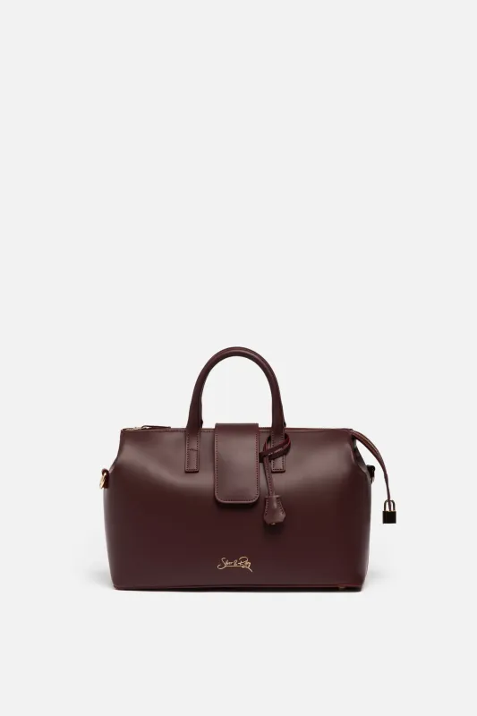 Convertible Executive Leather Bag Classic Size in Burgundy - WAITLIST sold by Silver & Riley