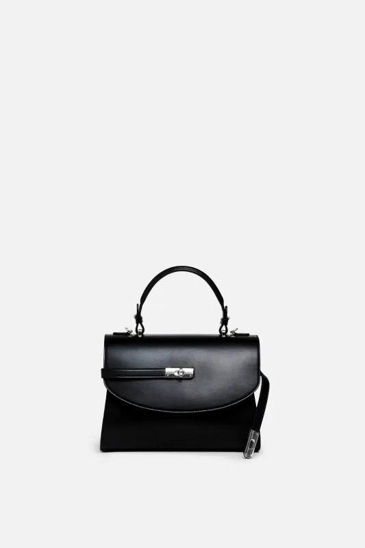 Classic New Yorker Bag in Astoria Noir Black - Silver Hardware sold by Silver & Riley