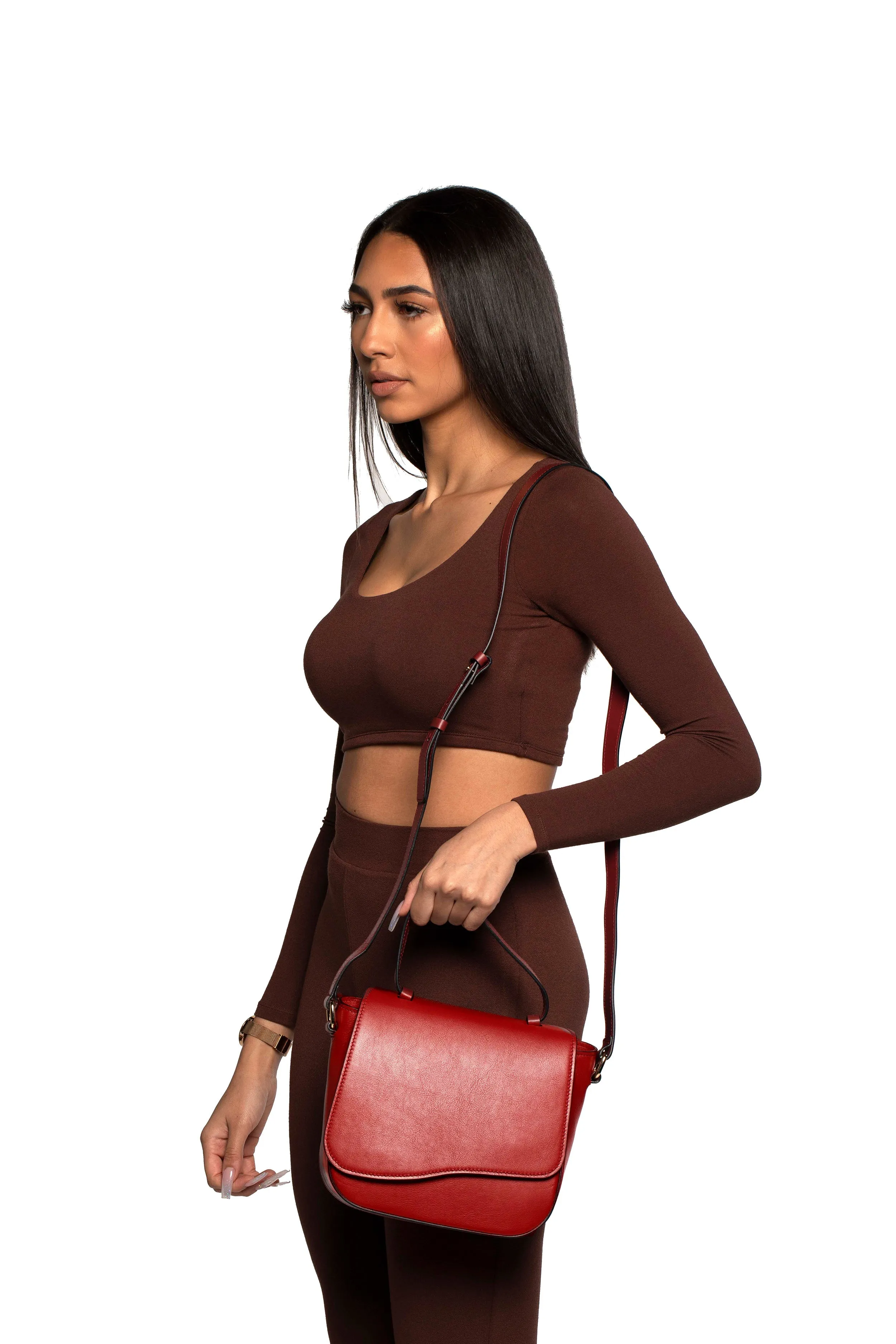 SSW - Milan Crossbody Leather Bag in Scarlet sold by Silver & Riley product image thumbnail 2