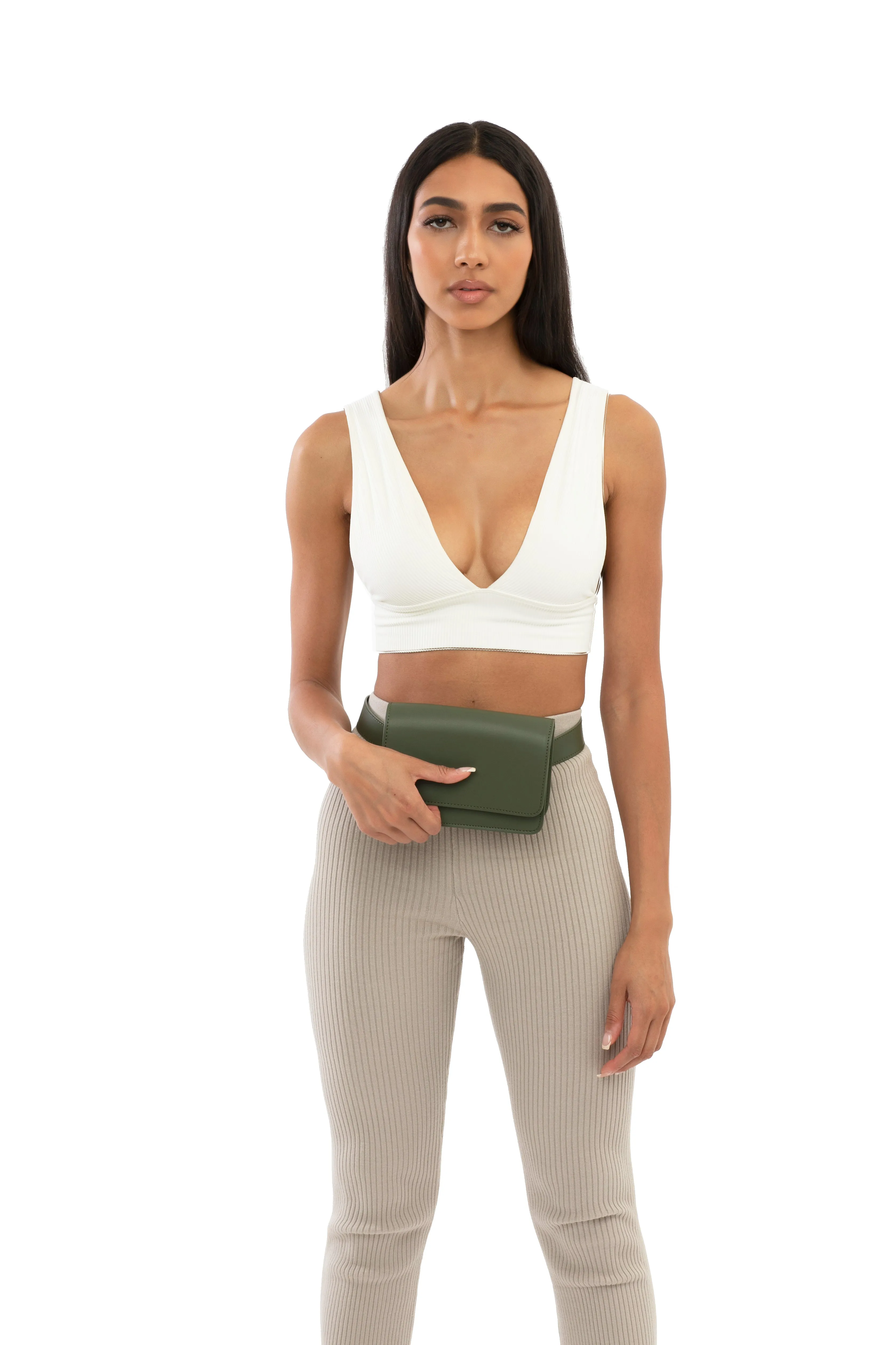 SSW - Parisian Leather Belt Bag in Olive Green sold by Silver & Riley product image thumbnail 4