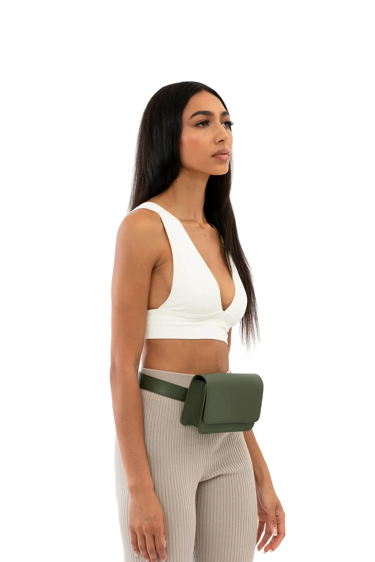 SSW - Parisian Leather Belt Bag in Olive Green sold by Silver & Riley product image thumbnail 2