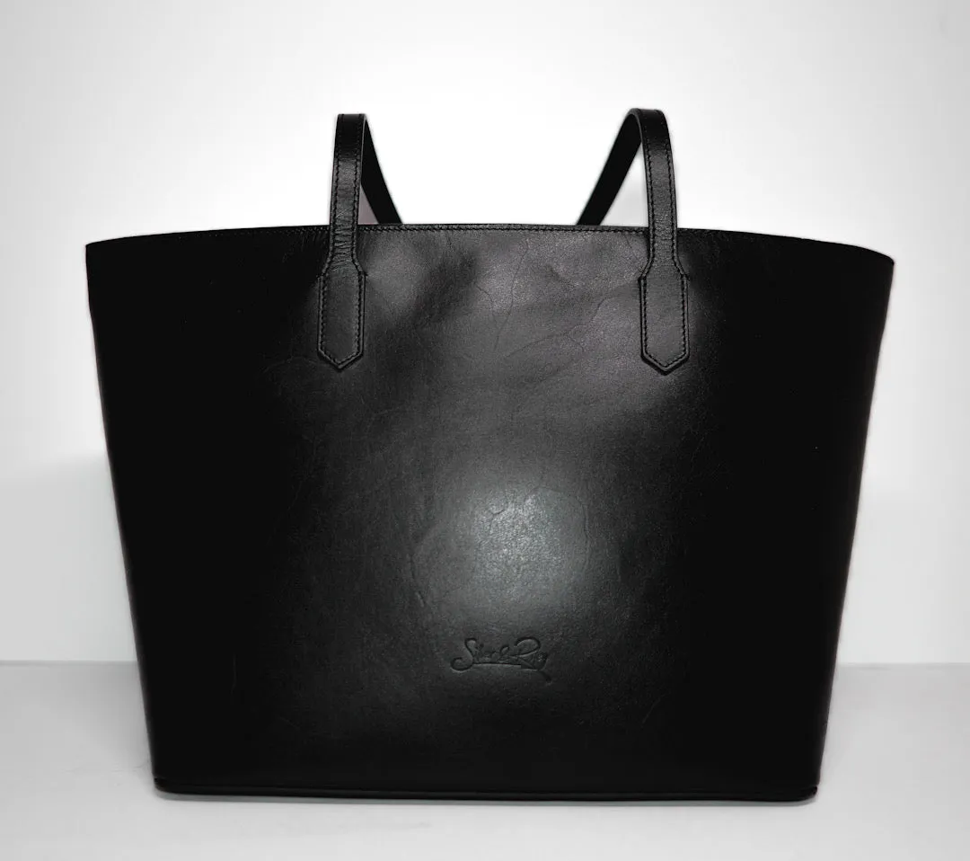 SSW - Manila All Purpose Large Carryall Leather Tote Bag in Black sold by Silver & Riley product image thumbnail 3