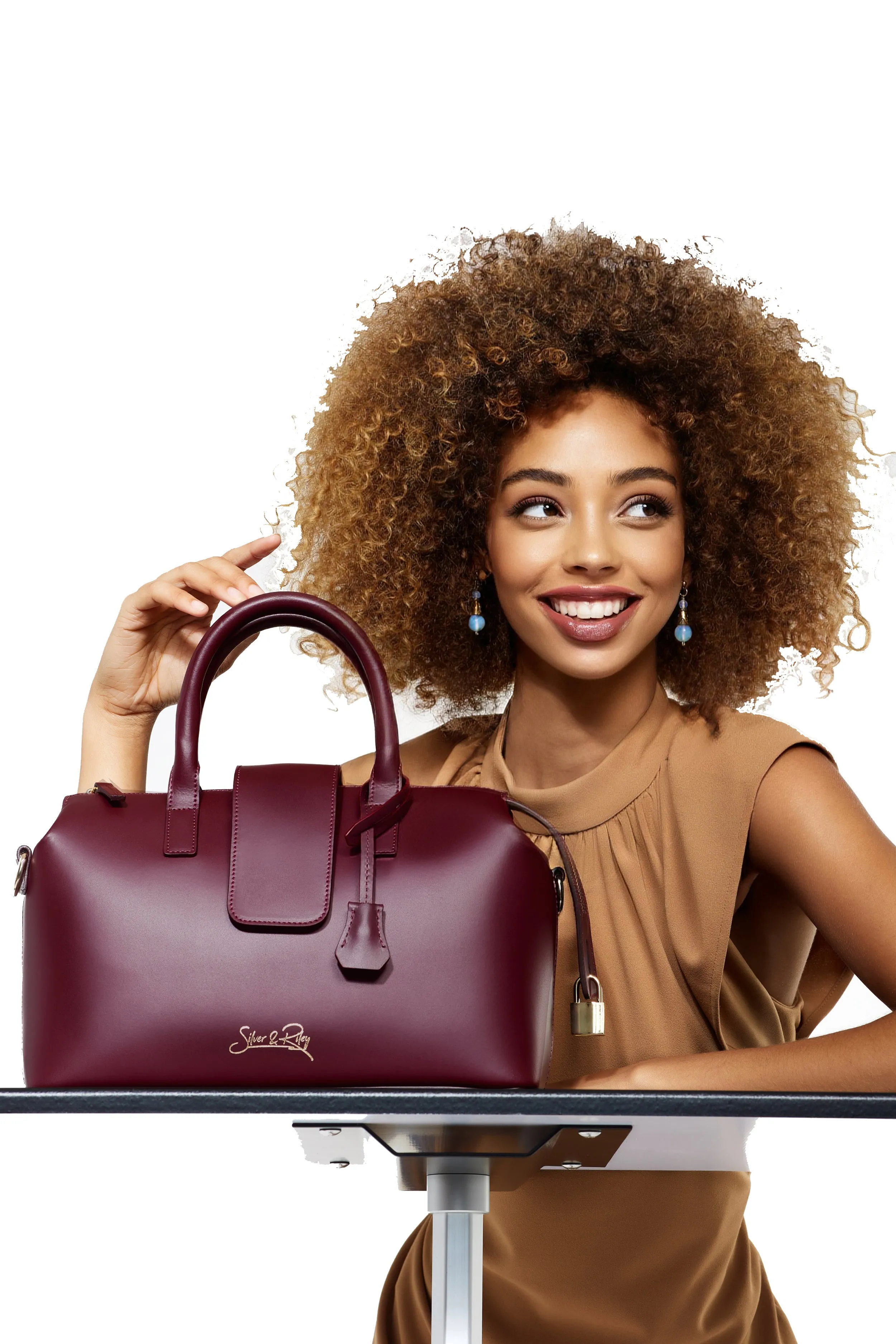 SSW - Convertible Executive Leather Bag MIDI in Burgundy sold by Silver & Riley product image thumbnail 2
