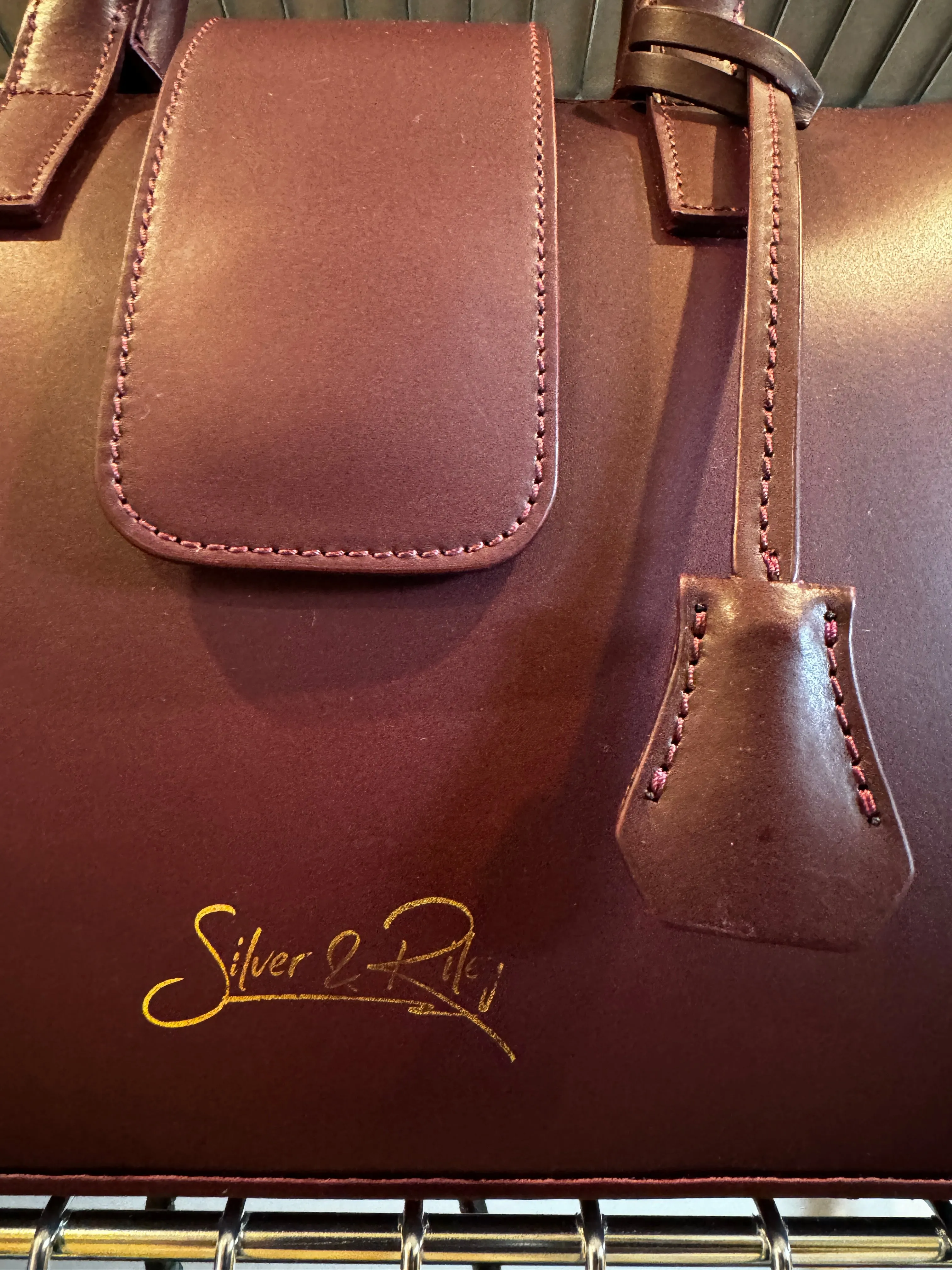 SSW - Convertible Executive Leather Bag MIDI in Burgundy sold by Silver & Riley product image thumbnail 3