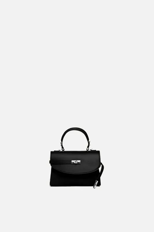 Petite New Yorker Bag in Astoria Noir Black - Silver Hardware sold by Silver & Riley
