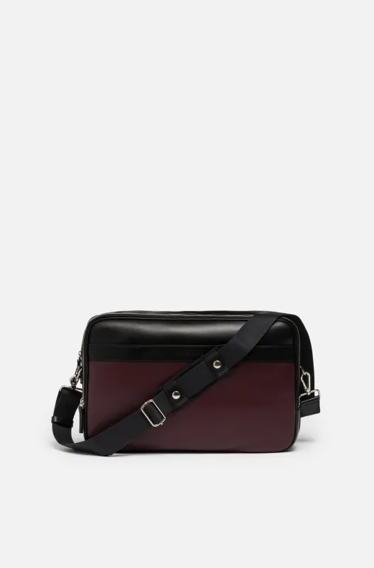 SSW - Geneva Leather Messenger Bag in Wine Purple made by Silver & Riley