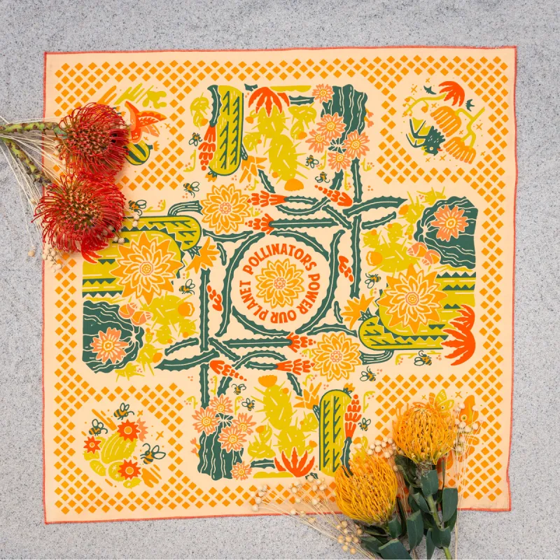 "Prickly Pollinators" sold by Bandits Bandanas