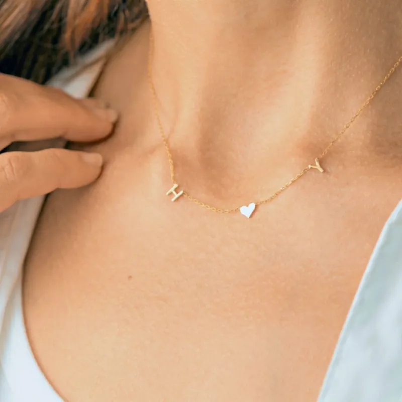 14K Gold Name Necklace - Moms Gift - Personalized Name Letters - Bridesmaid Gifts - Solid Gold - Birthday Gift - Wife Gifts - Gifts For Mom sold by Belkymood